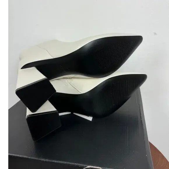 New Marc Fisher LTD Kulika Pointed Toe Bootie in Ivory Leather Women's Size 7.5 - Picture 9 of 9